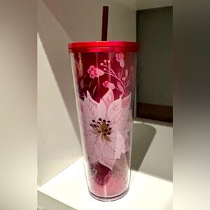STARBUCKS 24oz Christmas cup with original straw. New never used.